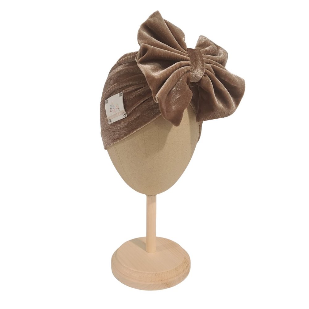 Jaya Velvet Headwrap Cap, Brown
